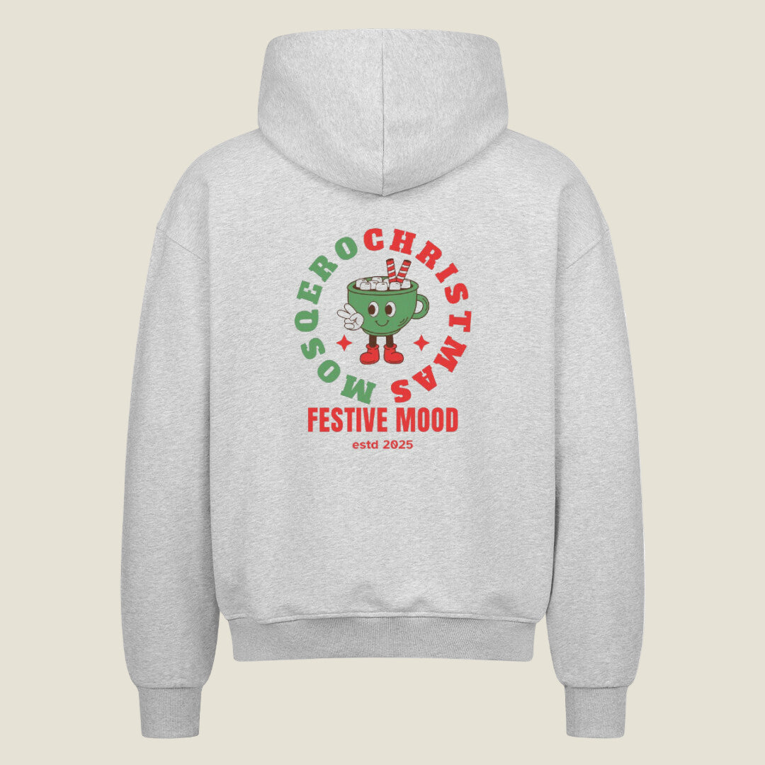Mosqero Christmas Festive Mood Oversized Zipper Hoodie