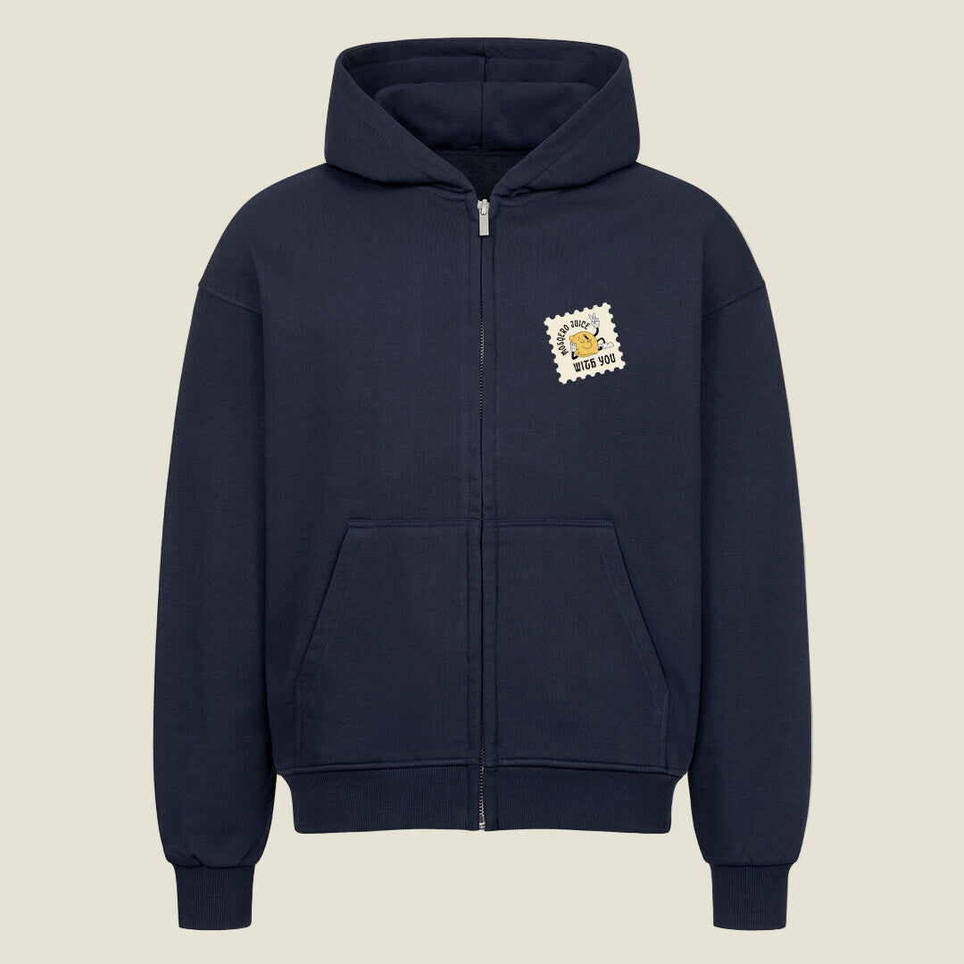 Mosqero Juice Stamp Oversized Zipper Hoodie