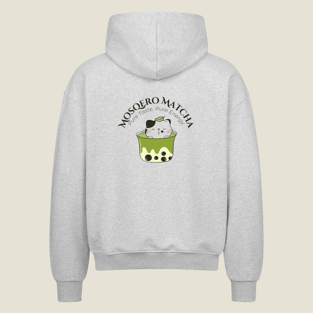 Mosqero Matcha Meow Oversized Zipper Hoodie